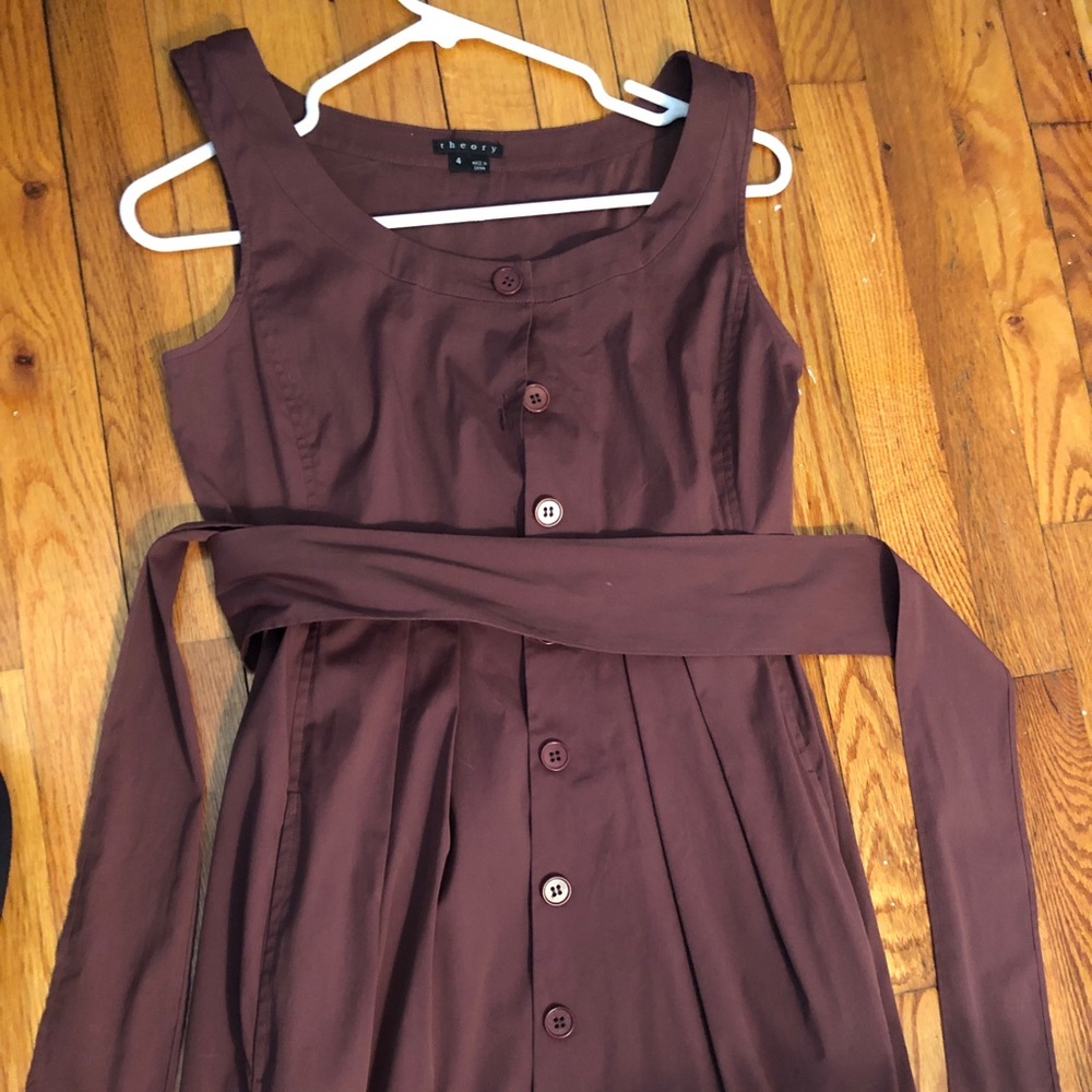 Theory sleeveless button down dress